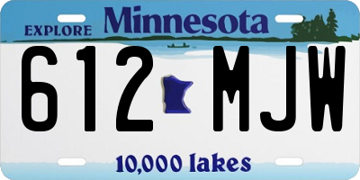 MN license plate 612MJW