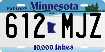 MN license plate 612MJZ