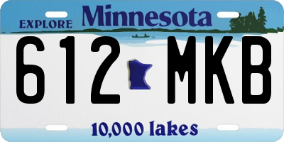 MN license plate 612MKB