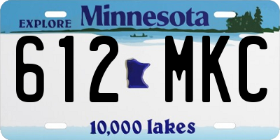 MN license plate 612MKC
