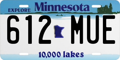 MN license plate 612MUE