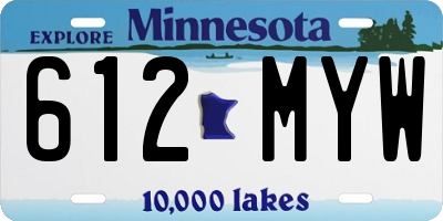 MN license plate 612MYW