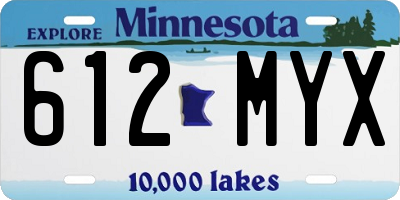 MN license plate 612MYX