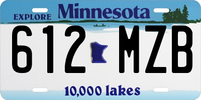 MN license plate 612MZB