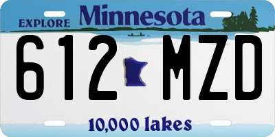 MN license plate 612MZD