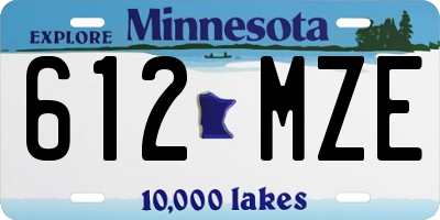 MN license plate 612MZE