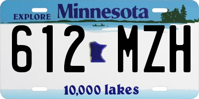 MN license plate 612MZH