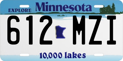 MN license plate 612MZI