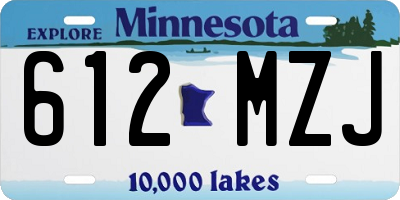 MN license plate 612MZJ