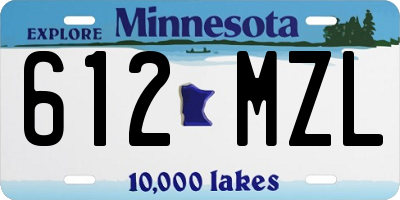 MN license plate 612MZL