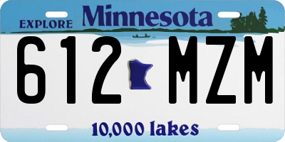 MN license plate 612MZM