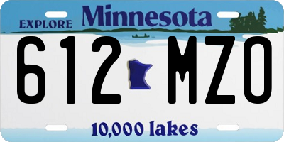 MN license plate 612MZO