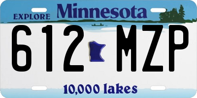 MN license plate 612MZP
