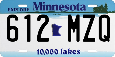 MN license plate 612MZQ