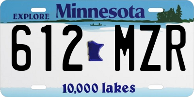 MN license plate 612MZR