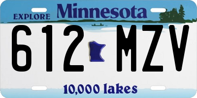 MN license plate 612MZV