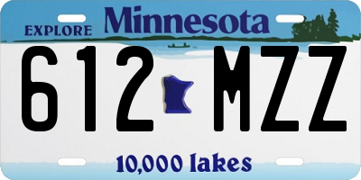 MN license plate 612MZZ