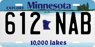 MN license plate 612NAB
