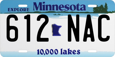 MN license plate 612NAC
