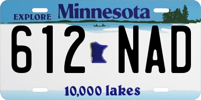 MN license plate 612NAD