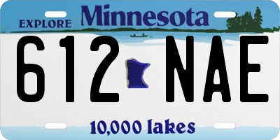 MN license plate 612NAE