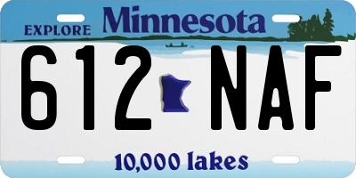 MN license plate 612NAF