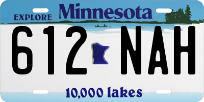 MN license plate 612NAH