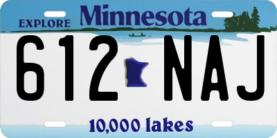 MN license plate 612NAJ