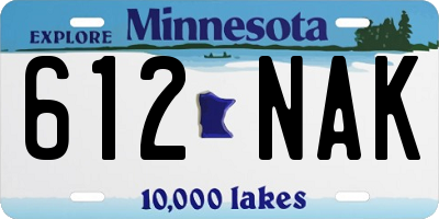 MN license plate 612NAK