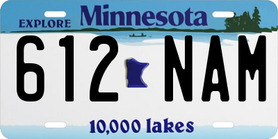 MN license plate 612NAM