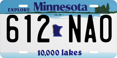 MN license plate 612NAO