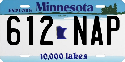 MN license plate 612NAP