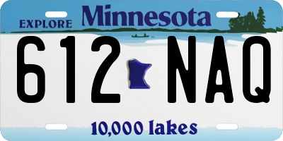 MN license plate 612NAQ