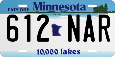 MN license plate 612NAR