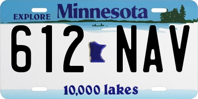 MN license plate 612NAV