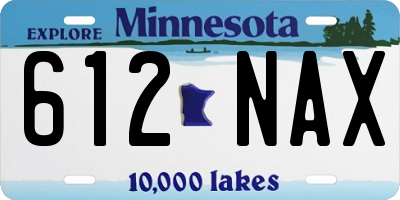 MN license plate 612NAX