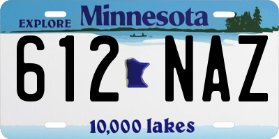 MN license plate 612NAZ