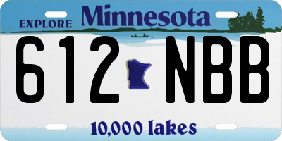 MN license plate 612NBB
