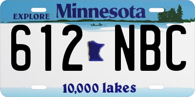 MN license plate 612NBC