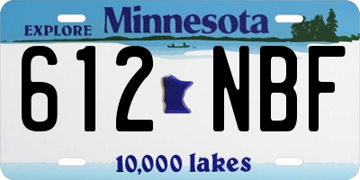 MN license plate 612NBF