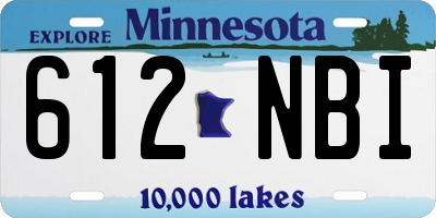 MN license plate 612NBI
