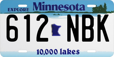 MN license plate 612NBK