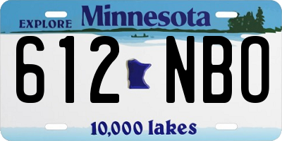MN license plate 612NBO
