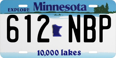 MN license plate 612NBP