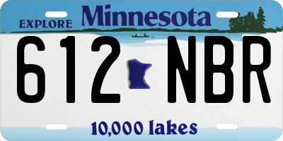 MN license plate 612NBR
