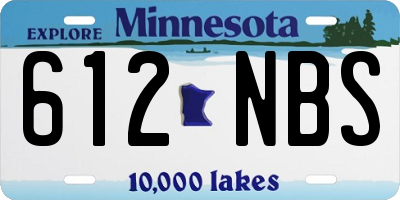 MN license plate 612NBS