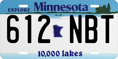MN license plate 612NBT