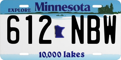 MN license plate 612NBW