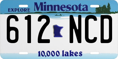 MN license plate 612NCD