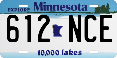 MN license plate 612NCE